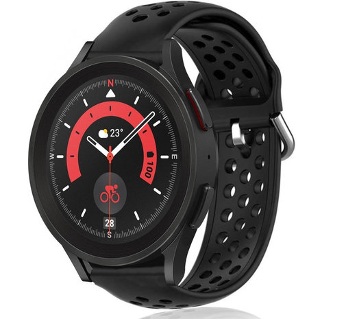 Strap-it Strap-it Bracelet silicone avec trous Galaxy Watch 5 Pro (noir)