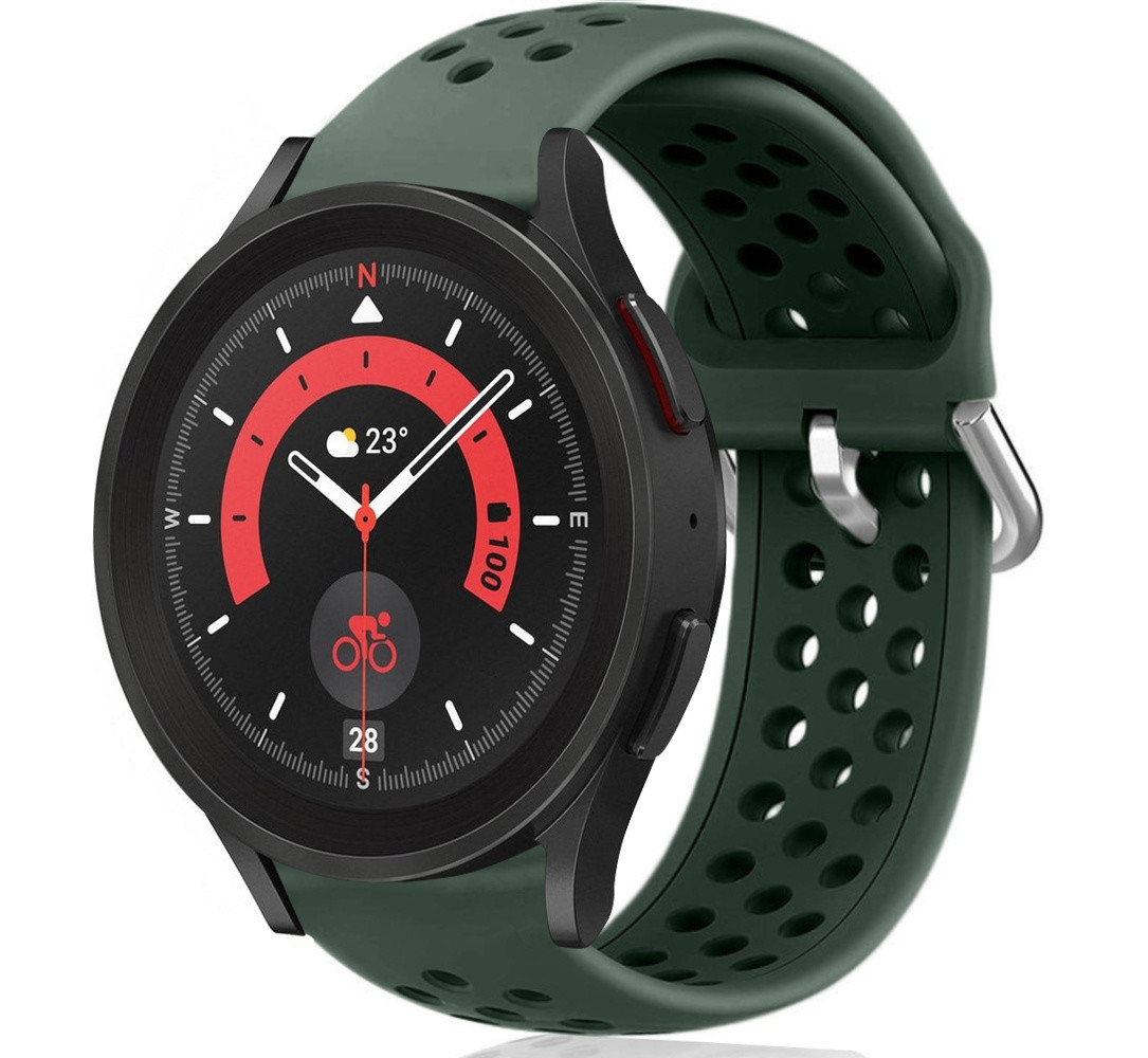 Strap-it Strap-it Bracelet silicone avec trous Galaxy Watch 5 Pro (vert armée)