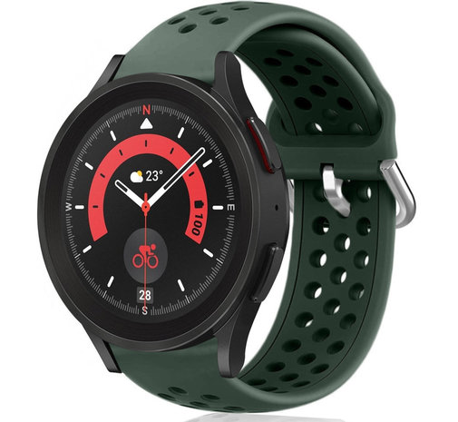 Strap-it Strap-it Bracelet silicone avec trous Galaxy Watch 5 Pro (vert armée)
