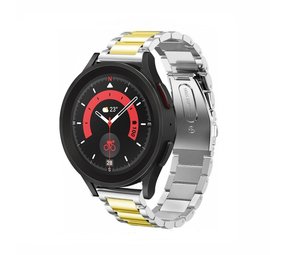 Strap-it Bracelet acier Samsung Galaxy Watch 5 Pro (argent/or) Strap-it Bracelet acier Samsung Galaxy Watch 5 Pro (argent/or)