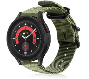 Strap-it Bracelet nylon boucle Samsung Galaxy Watch 5 Pro (vert)