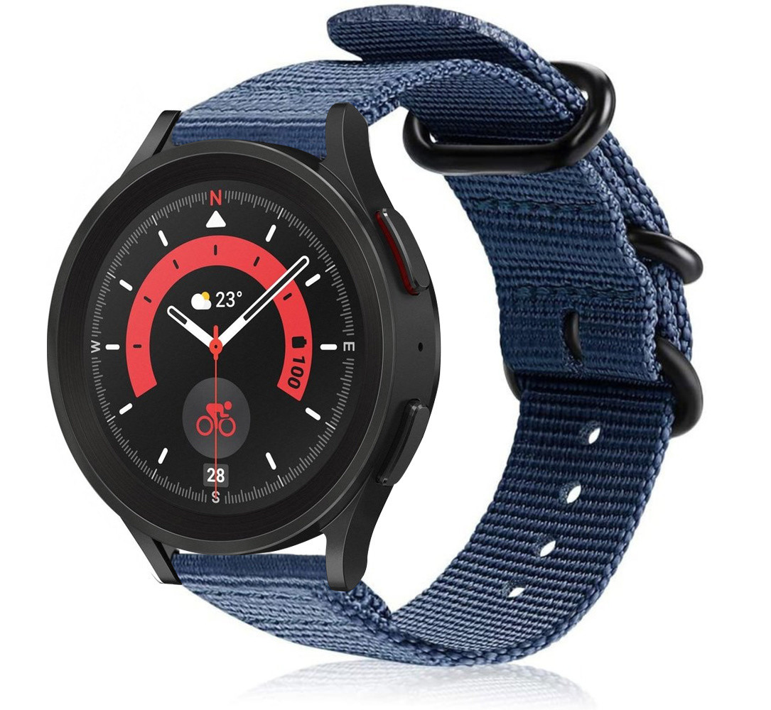Strap-it Strap-it Bracelet nylon boucle Samsung Galaxy Watch 5 Pro (bleu) Strap-it Strap-it Bracelet nylon boucle Samsung Galaxy Watch 5 Pro (bleu)