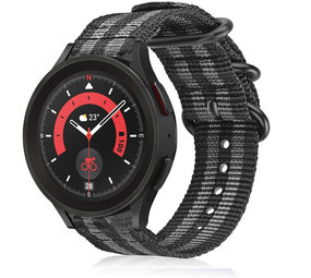 Strap-it Bracelet nylon boucle Samsung Galaxy Watch 5 Pro (noir/gris)