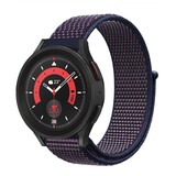 Strap-it Bracelet nylon Samsung Galaxy Watch 5 Pro (violet/bleu)