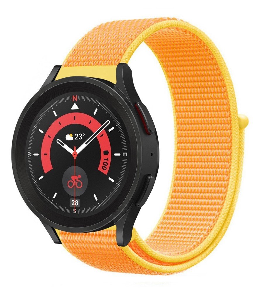 Strap-it Strap-it Bracelet nylon Samsung Galaxy Watch 5 Pro (jaune clair)