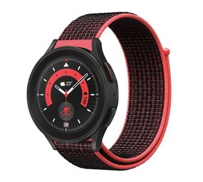 Strap-it Bracelet nylon Samsung Galaxy Watch 5 Pro (noir/rouge)