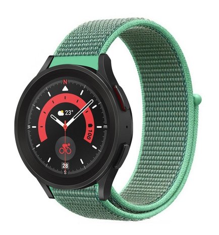 Strap-it Strap-it Bracelet nylon Samsung Galaxy Watch 5 Pro (menthe)