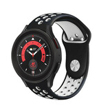 Strap-it Bracelet sport Samsung Galaxy Watch 5 Pro - 46mm (noir/blanc)