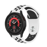 Strap-it Bracelet sport Samsung Galaxy Watch 5 Pro (blanc/noir)