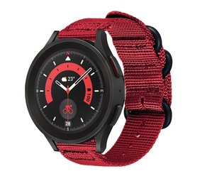 Strap-it Bracelet nylon boucle Samsung Galaxy Watch 5 Pro (rouge)