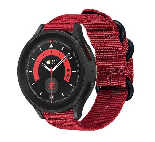 Strap-it Strap-it Bracelet nylon boucle Samsung Galaxy Watch 5 Pro (rouge)