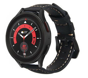 Strap-it Bracelet cuir Samsung Galaxy Watch 5 Pro (noir) Strap-it Bracelet cuir Samsung Galaxy Watch 5 Pro (noir)