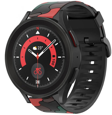 Strap-it Strap-it Bracelet camouflage Samsung Galaxy Watch 5 Pro (rouge)