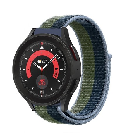 Strap-it Strap-it Bracelet nylon Samsung Galaxy Watch 5 Pro (vert et bleu)