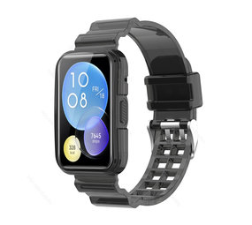 Strap-it Bracelet Huawei Watch Fit 2 TPU transparent (noir) Strap-it Bracelet Huawei Watch Fit 2 TPU transparent (noir)