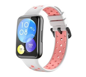 Strap-it Bracelet sport Huawei Watch Fit 2 (blanc/rose) Strap-it Bracelet sport Huawei Watch Fit 2 (blanc/rose)