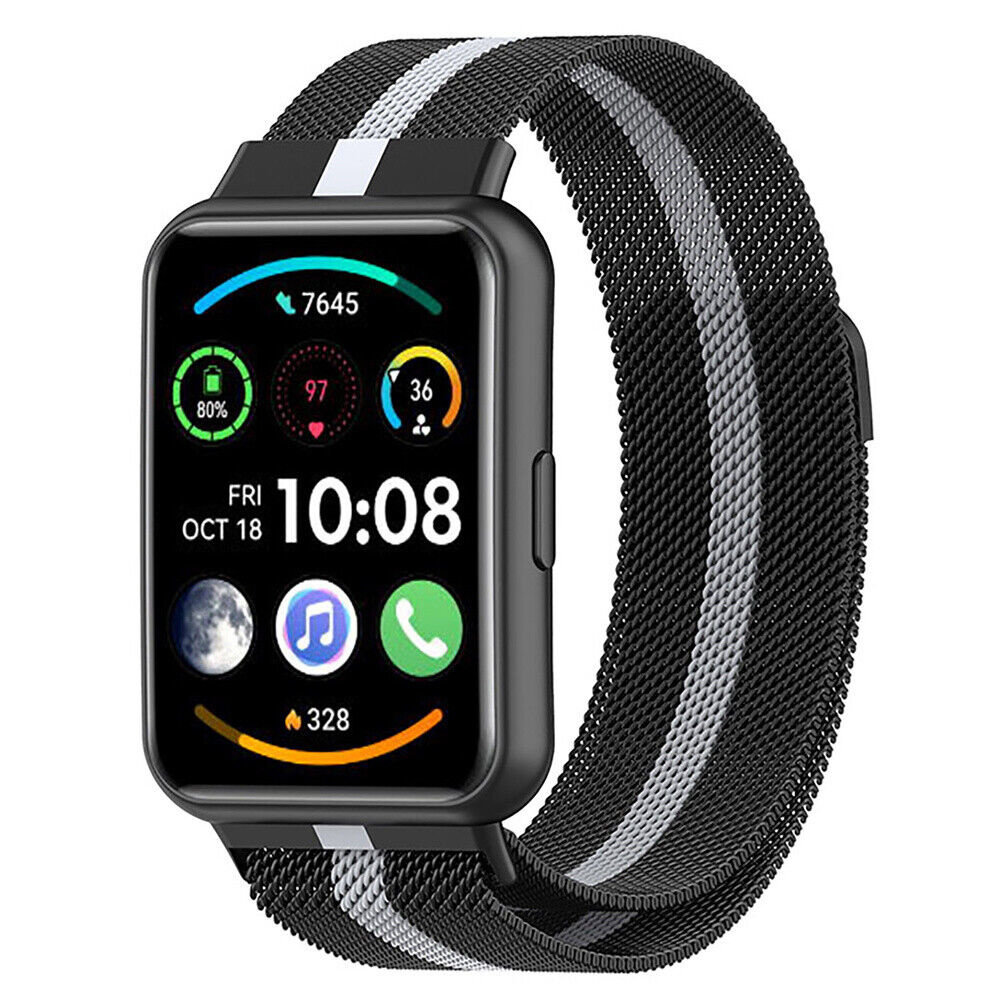 Strap-it Strap-it Bracelet Milanais Huawei Watch Fit 2 (noir/argent) Strap-it Strap-it Bracelet Milanais Huawei Watch Fit 2 (noir/argent)