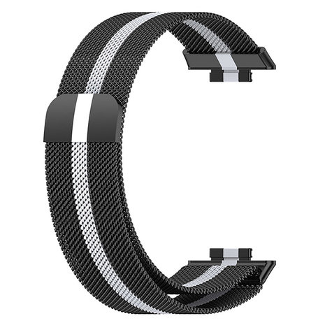Strap-it Strap-it Bracelet Milanais Huawei Watch Fit 2 (noir/argent) Strap-it Strap-it Bracelet Milanais Huawei Watch Fit 2 (noir/argent)