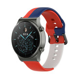 Strap-it Bracelet triple sport Huawei Watch GT 2 Pro (rouge-blanc-bleu)