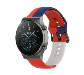 Strap-it Bracelet triple sport Huawei Watch GT 2 Pro (rouge-blanc-bleu) Strap-it Bracelet triple sport Huawei Watch GT 2 Pro (rouge-blanc-bleu)