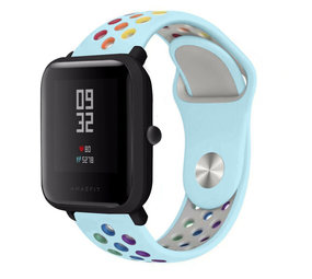 Strap-it Bracelet sport Amazfit Bip (bleu clair coloré) Strap-it Bracelet sport Amazfit Bip (bleu clair coloré)