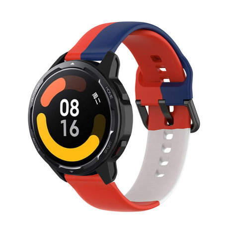 Strap-it Strap-it Bracelet triple sport Xiaomi Watch S1 (rouge-blanc-bleu) Strap-it Strap-it Bracelet triple sport Xiaomi Watch S1 (rouge-blanc-bleu)