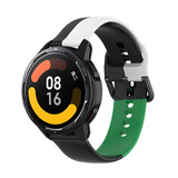 Strap-it Bracelet triple sport Xiaomi Watch S1 (noir-blanc-vert)