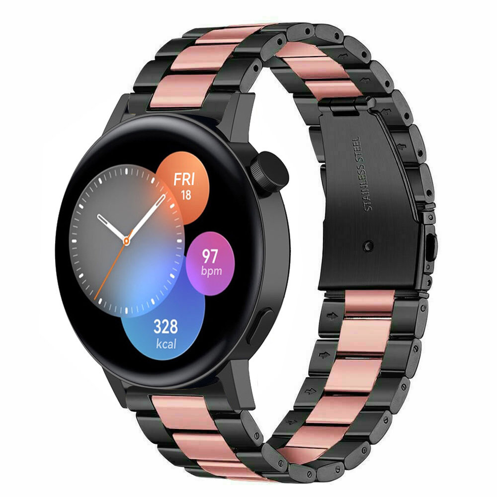 Strap-it Strap-it Bracelet acier Huawei Watch GT 3 42mm (noir/rose)