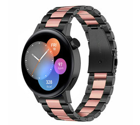 Strap-it Bracelet acier Huawei Watch GT 3 42mm (noir/rose)
