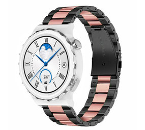 Strap-it Bracelet acier Huawei Watch GT 3 Pro 43mm (noir/rose)