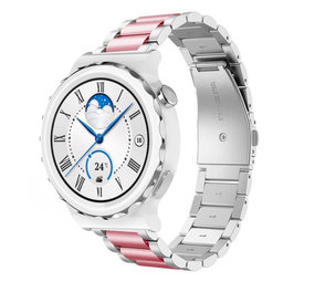 Strap-it Bracelet acier Huawei Watch GT 3 Pro 43mm (argent/rose)