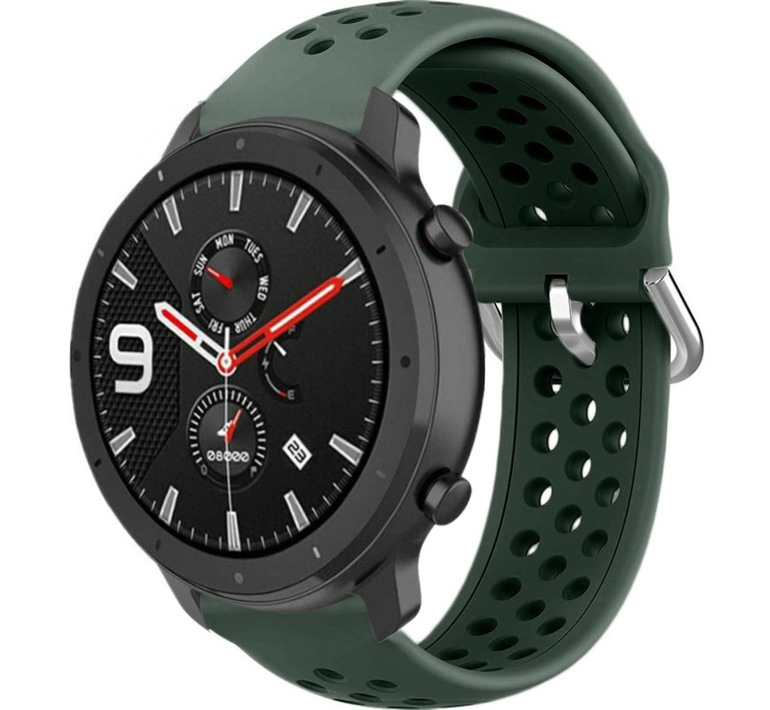 Strap-it Strap-it Bracelet avec trous Xiaomi Amazfit GTR (vert armée) Strap-it Strap-it Bracelet avec trous Xiaomi Amazfit GTR (vert armée)