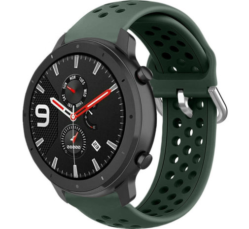 Strap-it Strap-it Bracelet avec trous Xiaomi Amazfit GTR (vert armée) Strap-it Strap-it Bracelet avec trous Xiaomi Amazfit GTR (vert armée)