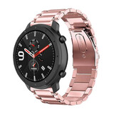 Strap-it Bracelet acier Xiaomi Amazfit GTR (rose rose)