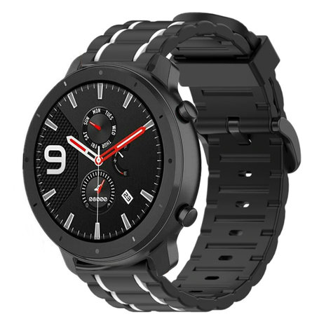 Strap-it Strap-it Bracelet sport boucle Xiaomi Amazfit GTR (noir/blanc)