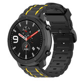Strap-it Bracelet sport boucle Xiaomi Amazfit GTR (noir/jaune)