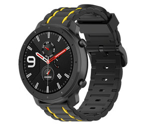 Strap-it Bracelet sport boucle Xiaomi Amazfit GTR (noir/jaune)