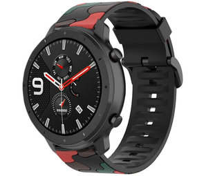 Strap-it Bracelet camouflage Xiaomi Amazfit GTR (rouge)