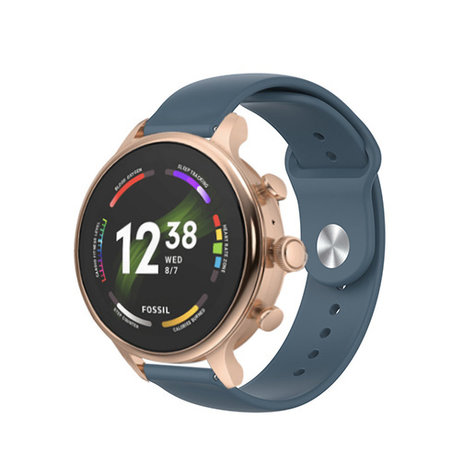 Strap-it Strap-it Bracelet sport Fossil Gen 6 - 42mm (gris-bleu) Strap-it Strap-it Bracelet sport Fossil Gen 6 - 42mm (gris-bleu)