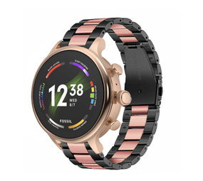 Strap-it Bracelet acier Fossil Gen 6 - 42mm (noir/rose)