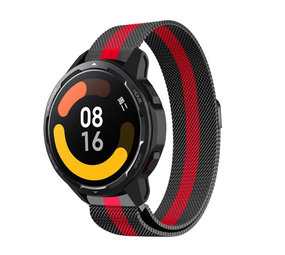 Strap-it Bracelet milanais Xiaomi Watch S1 (noir/rouge)