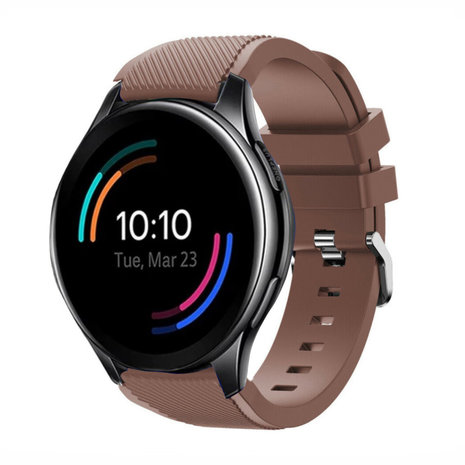 Strap-it Strap-it Bracelet silicone OnePlus Watch (marron café)