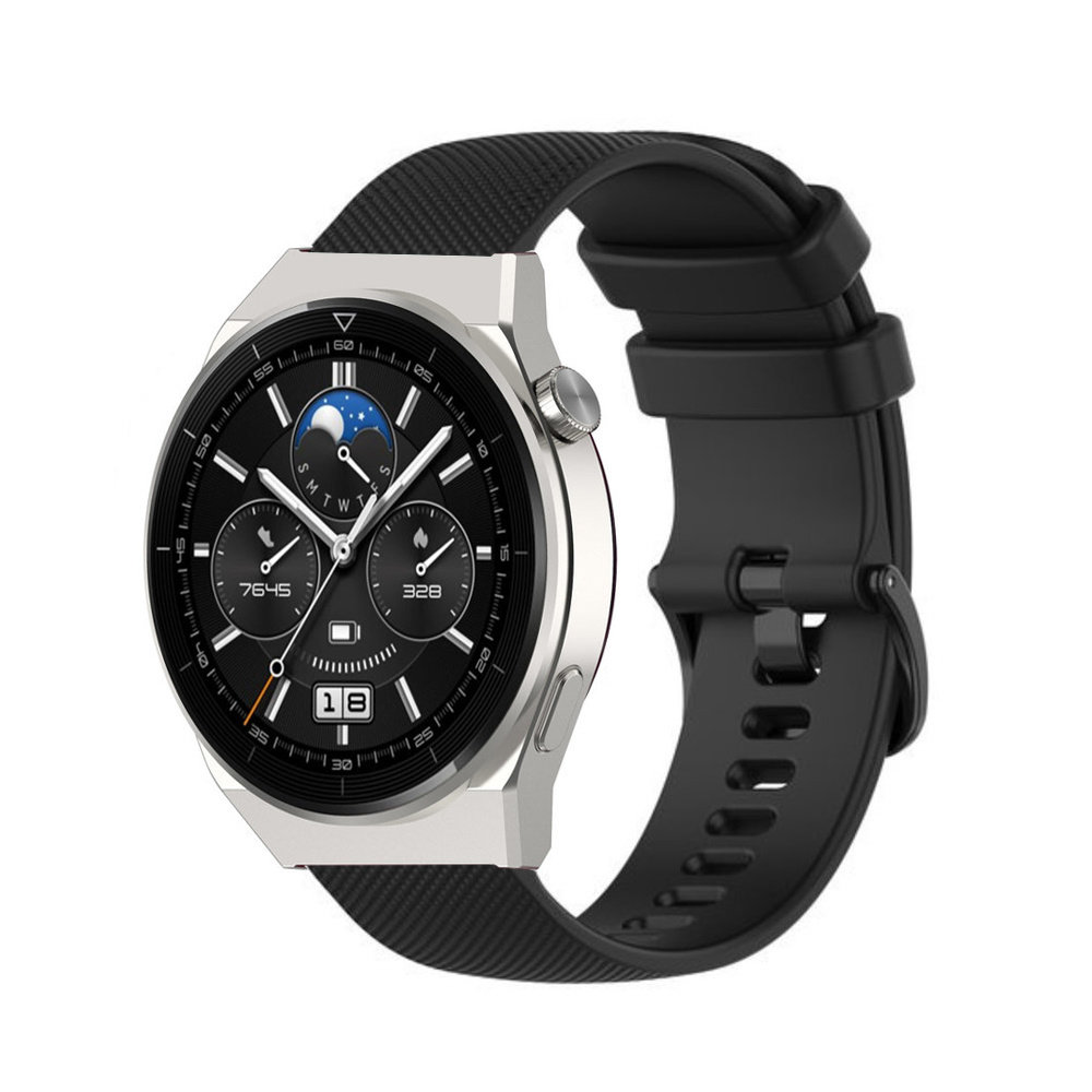 Strap-it Strap-it Bracelet silicone luxe Huawei Watch GT 3 Pro 46mm (noir)
