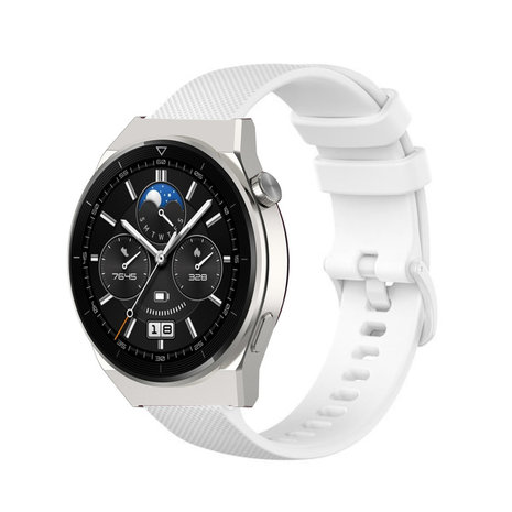 Strap-it Strap-it Bracelet silicone luxe Huawei Watch GT 3 Pro 46mm (blanc)