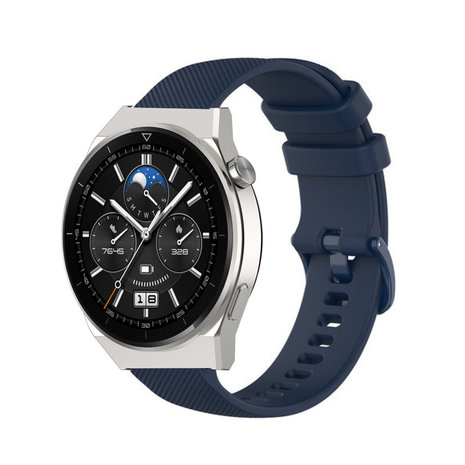Strap-it Strap-it Bracelet silicone luxe Huawei Watch GT 3 Pro 46mm (bleu foncé)