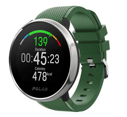 Strap-it Strap-it Bracelet silicone twill Polar Ignite (vert armée)