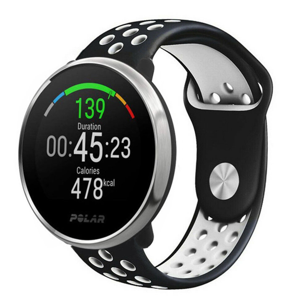 Strap-it Strap-it Bracelet sport Polar Ignite (noir/blanc)