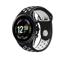 Strap-it Bracelet sport Fossil Gen 6 - 44mm (noir/blanc) Strap-it Bracelet sport Fossil Gen 6 - 44mm (noir/blanc)