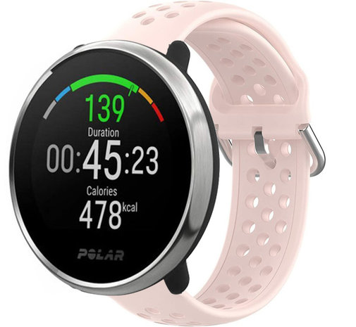 Strap-it Strap-it Bracelet silicone avec trous Polar Unite (rose clair)