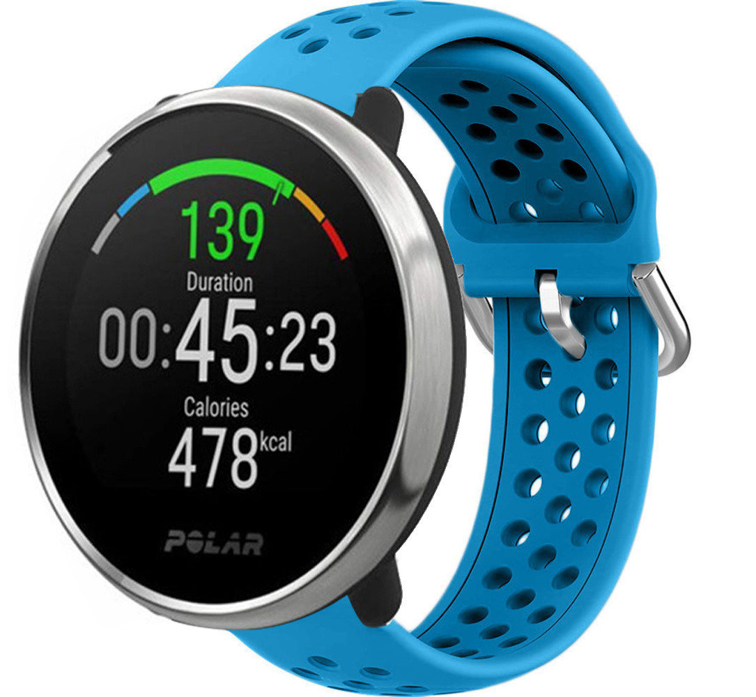 Strap-it Strap-it Bracelet silicone avec trous Polar Unite (bleu clair)